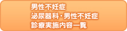 男性不妊症　泌尿器科・男性不妊症診療実施内容一覧
